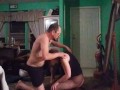 Mixed wrestling beauty in ripped fishnets big ass milf vs her stepdad