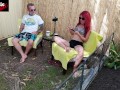 Part 1 - Hot redhead MILF outdoor smoking fuck
