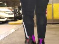 Candid Big Booty Wife in See Through Leggings