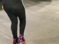 Candid Big Booty Wife in See Through Leggings