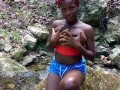 Brunette Teen Boobs Flashing by The River Quarantine in the Forest