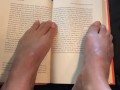Sexy Feet Reading a Book on a Rainy Day