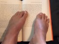 Sexy Feet Reading a Book on a Rainy Day