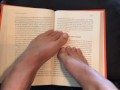 Sexy Feet Reading a Book on a Rainy Day