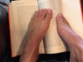 Sexy Feet Reading a Book on a Rainy Day