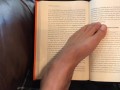 Sexy Feet Reading a Book on a Rainy Day