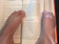 Sexy Feet Reading a Book on a Rainy Day
