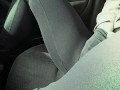 DONT TRY THIS! Having an orgasm while bf drives. Dripping yoga pants