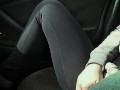 DONT TRY THIS! Having an orgasm while bf drives. Dripping yoga pants