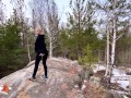 Блондинка Сосет Хуй И Жестко Ебется В Лесу