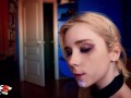 Cute Teen Sloppy Deepthroat Cock and Cum in Mouth Closeup
