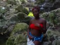 Ebony Slut Jogging and Flashing Big Boobs in the Neck of the Woods - Jhodez