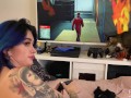 Fucking Hot Babe during while she Plays Hitman - Cum Glasses