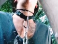 Super wet and sloppy facefucking, on a leash ROUGH THROAT PIE