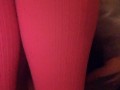 Girl with pink socks fucking her dildo