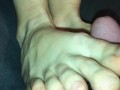 Amateur footjob #75 I used my wifes hairy legs for a quick feet fuck