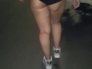 Gym shorts showing off my ass in Public