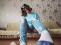 Home handjob and footjob