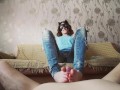 Home handjob and footjob