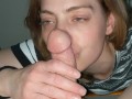 POV Blowjob Cum so Hot She Gags on It