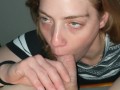 POV Blowjob Cum so Hot She Gags on It