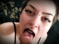 (4k 60fps) Goth chick sucks my cock with black lipstick