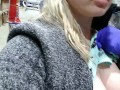 Quick Public Flashing My Huge Pierced Tits 