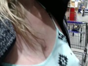 Quick Public Flashing My Huge Pierced Tits 
