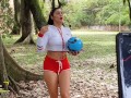 Soccer practice on open field + lush control my pussy... see what happens