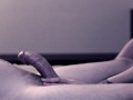 Slave tied to bed and made to cum in femdom handjob