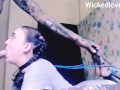 Feet to neck tied up slobbering belly facefucking THROAT PIE #2