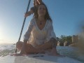 Naughty brunette masturbating and fucking on the sup board - Ana Rothbard