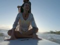 Naughty brunette masturbating and fucking on the sup board - Ana Rothbard