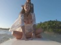 Naughty brunette masturbating and fucking on the sup board - Ana Rothbard