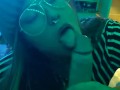Raver Slut Sucks Huge Cock