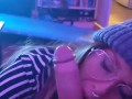 Raver Slut Sucks Huge Cock