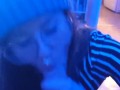 Raver Slut Sucks Huge Cock