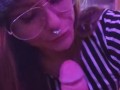 Raver Slut Sucks Huge Cock