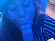 Raver Slut Sucks Huge Cock