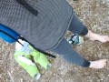 Removing My Wet Soggy Shoes After Our Hike