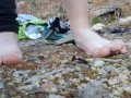 Removing My Wet Soggy Shoes After Our Hike