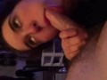 19 year old slut gagging on dick