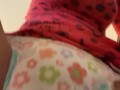 Diaper girl soaks goodnite and wets the bed while masturbating