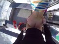 Public Sex with Sexy Girl in the Lift at the Ski Resort POV Amateur Couple
