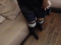 Sexy schoolgirl dress up socks knee socks white black