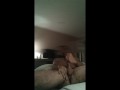 He is jerking off for her