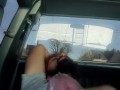 sexy dadbod with beard masturbating in public parking lot 