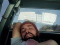 sexy dadbod with beard masturbating in public parking lot 