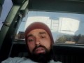 sexy dadbod with beard masturbating in public parking lot 