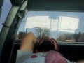 sexy dadbod with beard masturbating in public parking lot 